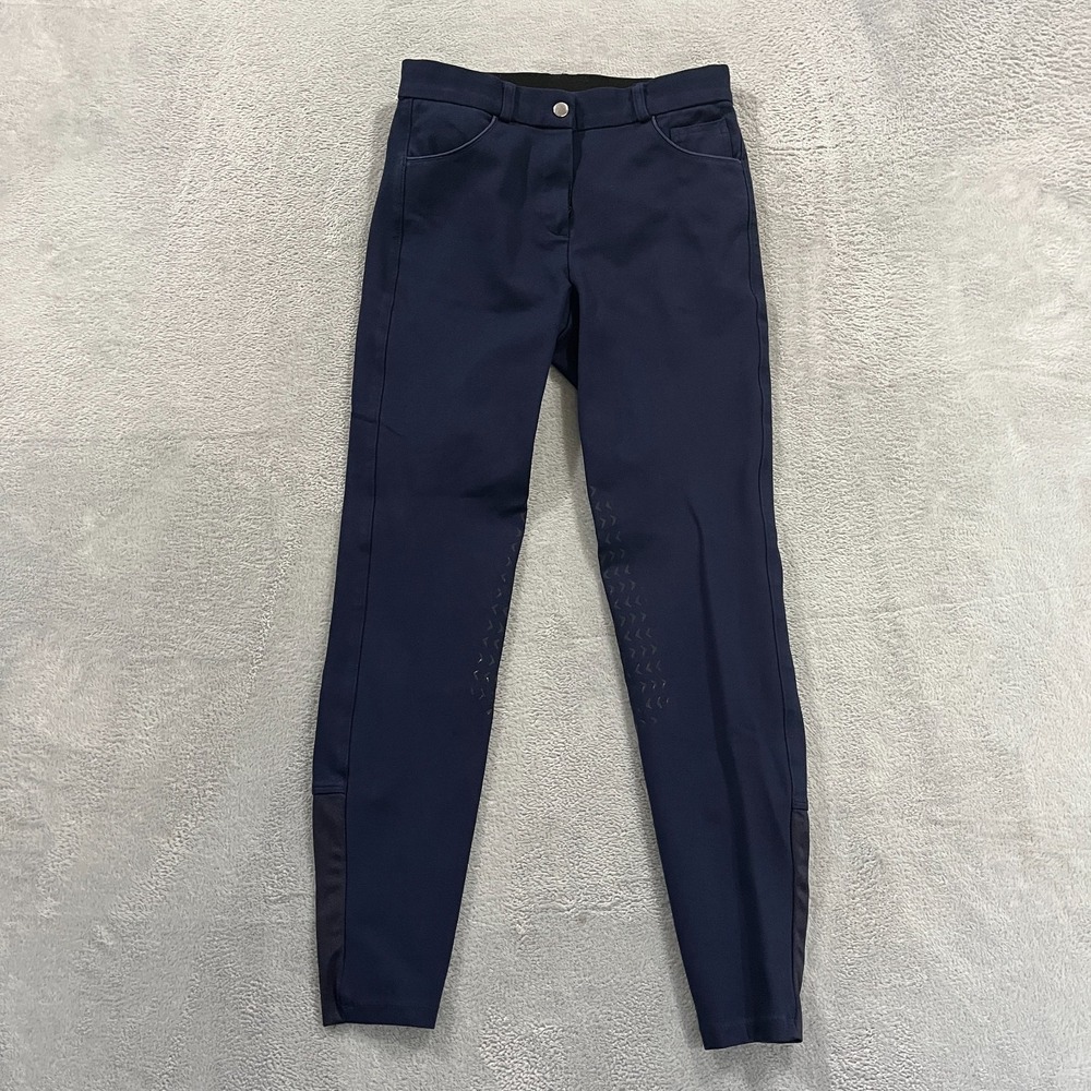 HR Farm Equestrian Pants Women Silicone Grip Breeches Blue 26 Horse Riding